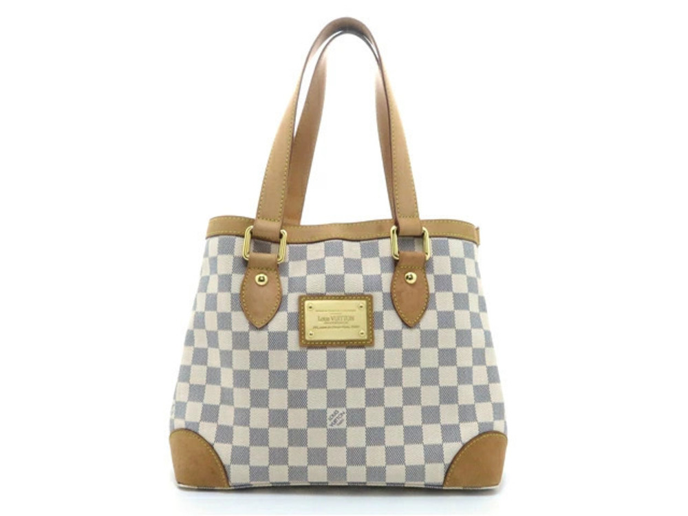 LOUIS VUITTON Hampstead Tote Bag Damier Azur White
